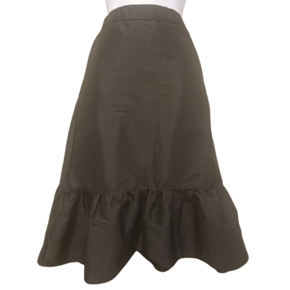 Zara Black Taffeta Tier Skirt Medium